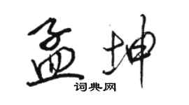 骆恒光孟坤行书个性签名怎么写