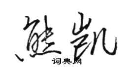 骆恒光熊凯行书个性签名怎么写