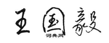 骆恒光王国毅行书个性签名怎么写
