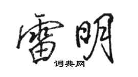 骆恒光雷明行书个性签名怎么写