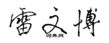 骆恒光雷文博行书个性签名怎么写