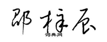 梁锦英邵梓辰草书个性签名怎么写