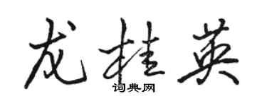 骆恒光龙桂英行书个性签名怎么写