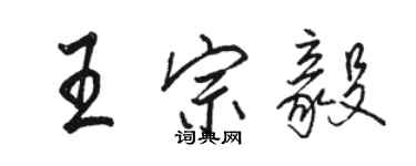 骆恒光王宗毅行书个性签名怎么写