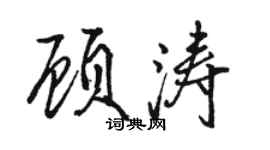 骆恒光顾涛行书个性签名怎么写