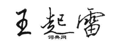 骆恒光王起雷行书个性签名怎么写