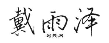 骆恒光戴雨泽行书个性签名怎么写
