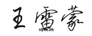 骆恒光王雷蒙行书个性签名怎么写