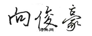 骆恒光向俊豪行书个性签名怎么写