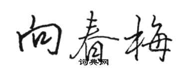 骆恒光向春梅行书个性签名怎么写