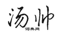 骆恒光汤帅行书个性签名怎么写
