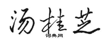 骆恒光汤桂芝行书个性签名怎么写