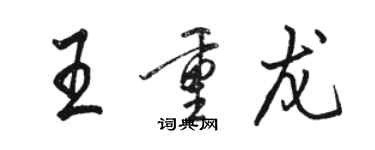 骆恒光王重龙行书个性签名怎么写