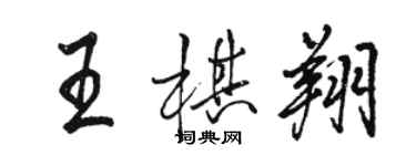 骆恒光王棋翔行书个性签名怎么写