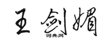 骆恒光王剑媚行书个性签名怎么写