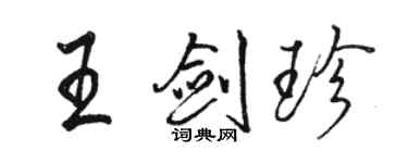 骆恒光王剑珍行书个性签名怎么写