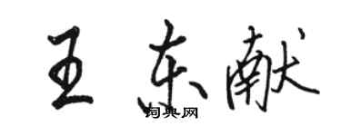 骆恒光王东献行书个性签名怎么写