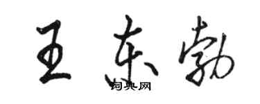 骆恒光王东勃行书个性签名怎么写