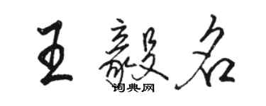 骆恒光王毅名行书个性签名怎么写