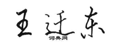 骆恒光王迁东行书个性签名怎么写