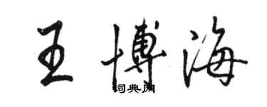 骆恒光王博海行书个性签名怎么写