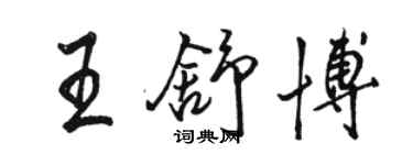 骆恒光王舒博行书个性签名怎么写
