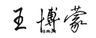 骆恒光王博蒙行书个性签名怎么写