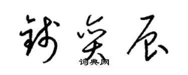 梁锦英钱奕辰草书个性签名怎么写