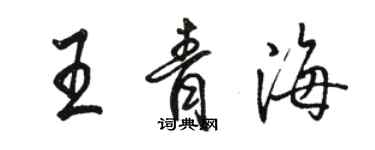 骆恒光王青海行书个性签名怎么写