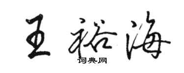 骆恒光王裕海行书个性签名怎么写
