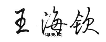骆恒光王海钦行书个性签名怎么写