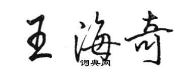 骆恒光王海奇行书个性签名怎么写