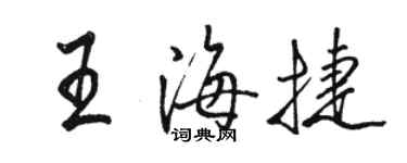 骆恒光王海捷行书个性签名怎么写