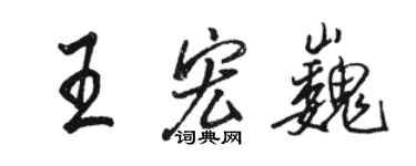 骆恒光王宏巍行书个性签名怎么写