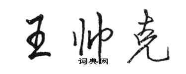 骆恒光王帅克行书个性签名怎么写