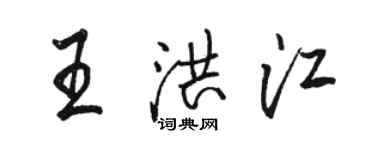 骆恒光王洪江行书个性签名怎么写