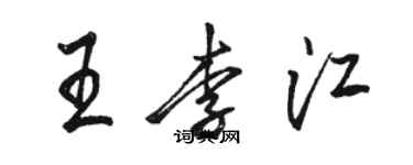 骆恒光王李江行书个性签名怎么写