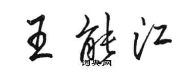 骆恒光王能江行书个性签名怎么写