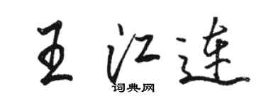 骆恒光王江连行书个性签名怎么写