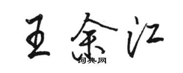 骆恒光王余江行书个性签名怎么写