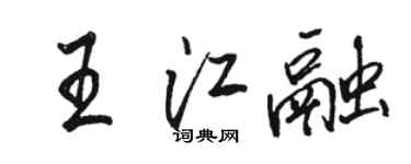 骆恒光王江融行书个性签名怎么写