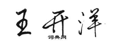 骆恒光王开洋行书个性签名怎么写