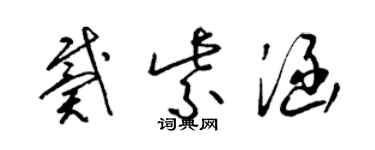 梁锦英戴紫涵草书个性签名怎么写