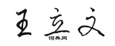 骆恒光王立文行书个性签名怎么写