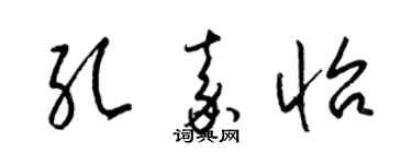 梁锦英孔嘉怡草书个性签名怎么写