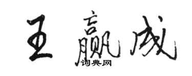骆恒光王赢成行书个性签名怎么写