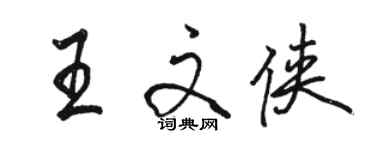 骆恒光王文侠行书个性签名怎么写