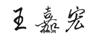 骆恒光王嘉宏行书个性签名怎么写