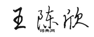 骆恒光王陈欣行书个性签名怎么写