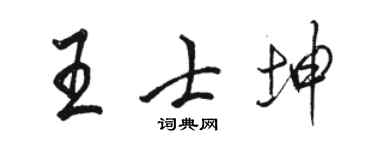 骆恒光王士坤行书个性签名怎么写